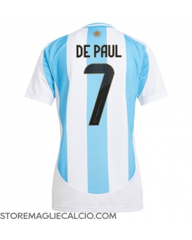 Argentina Rodrigo De Paul #7 Maglia Gara Casa Repliche Copa America 2024 Donna